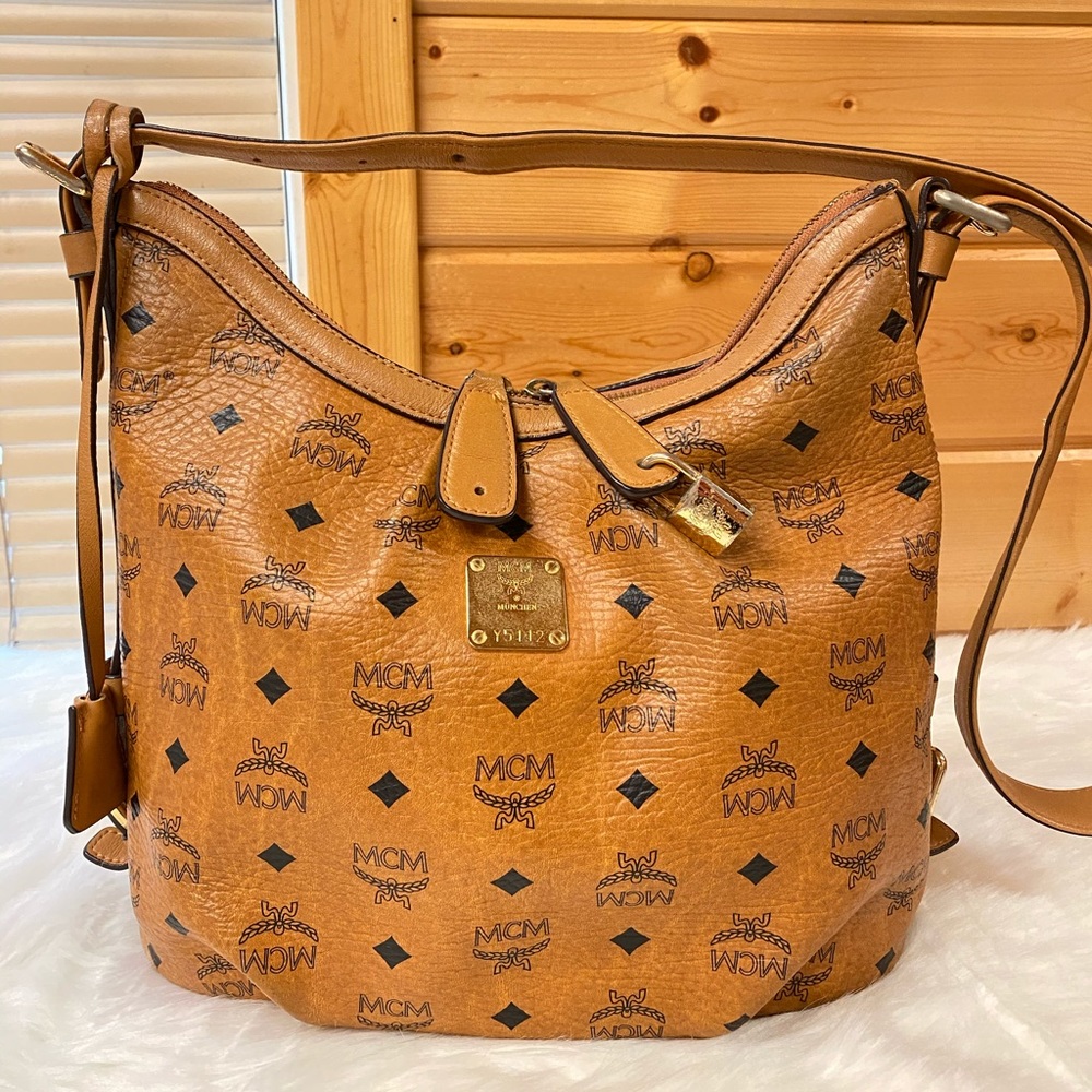 Authentic MCM Visetos Hobo Crossbody Bag